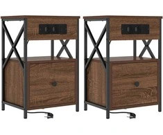 Šalia lovos spintelė 2 pcs Rudas ąžuolas 40 x 31 x 60 cm