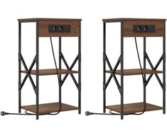 Šalia lovos spintelė 2 pcs Rudas ąžuolas 41 x 31 x 76 cm
