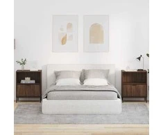 Šalia lovos spintelė 2 pcs ruda ąžuolo 49 x 36 x 61 cm
