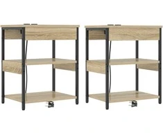 Šalia lovos spintelė 2 pcs Sonoma ąžuolas 41 x 31 x 51 cm