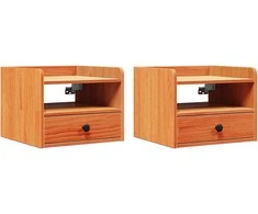 Naktinis staliukas 2 pcs Vaško ruda 38 x 36 x 29,5 cm