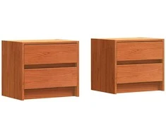 Naktiniai staliukai 2 pcs Vaško ruda 40 x 30.5 x 35.5 cm