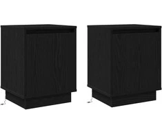 Šalia lovos spintelė 2 pcs Juodas ąžuolas 39 x 34,5 x 50 cm