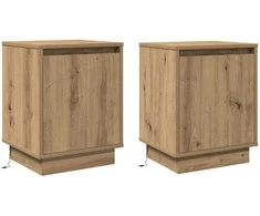 Šalia lovos spintelė 2 pcs Amatininkų ąžuolas 39 x 34,5 x 50 cm