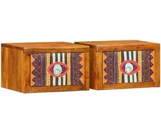 Šalia lovos spintelė su stalčių 2 pcs Ruda 35 x 30 x 22 cm
