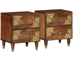Šalia lovos spintelė 2 pcs Medus ruda 40 x 33 x 46 cm