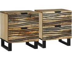 Šalia lovos spintelė 2 pcs Natūrali 40 x 33 x 46 cm