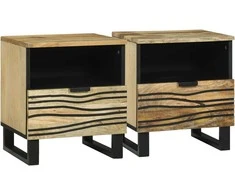 Šalia lovos spintelė 2 pcs Natūrali 40 x 33 x 46 cm