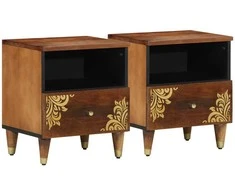 Šalia lovos spintelė 2 pcs Medus ruda 40 x 33 x 46 cm