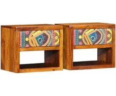 Šalia lovos spintelė su stalčių 2 pcs Ruda 40 x 35 x 35 cm