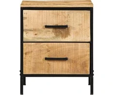 Šalia lovos spintelė 2 pcs Ruda ir juoda 40 x 35 x 50 cm