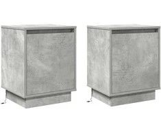 Šalia lovos spintelė 2 pcs Betono pilka 39 x 34,5 x 50 cm