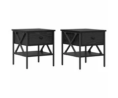 Naktinis staliukas 2 pcs juoda ąžuolo 40 x 42 x 45 cm