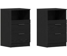 Šalia lovos spintelė 2 pcs Juodas ąžuolas 40 x 35 x 65 cm