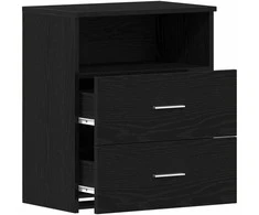 Naktinis staliukas 2 pcs Juodas ąžuolas 50 x 32 x 60 cm