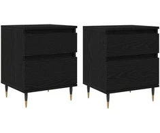 Šalia lovos spintelė 2 pcs Juodas ąžuolas 40 x 35 x 50 cm