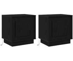Šalia lovos spintelė 2 pcs Juoda 44 x 34,5 x 45 cm