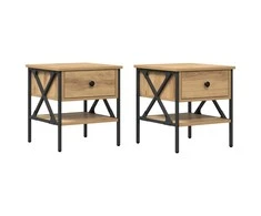 Naktinis staliukas 2 pcs artisano ąžuolo 40 x 42 x 45 cm