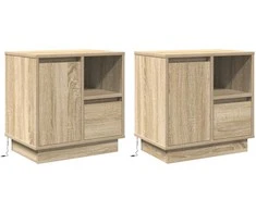 Šalia lovos spintelė 2 pcs Sonoma ąžuolas 50 x 34,5 x 50 cm