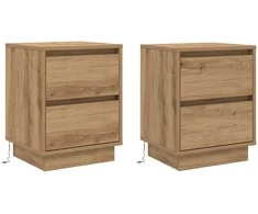 Šalia lovos spintelė 2 pcs Amatininkų ąžuolas 39 x 34,5 x 50 cm