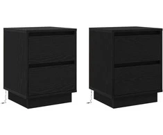 Šalia lovos spintelė 2 pcs Juodas ąžuolas 39 x 34,5 x 50 cm