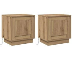 Šalia lovos spintelė 2 pcs Amatininkų ąžuolas 44 x 34,5 x 45 cm