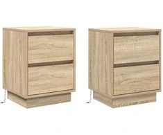 Šalia lovos spintelė 2 pcs Sonoma ąžuolas 39 x 34,5 x 50 cm