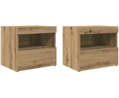 Šalia lovos spintelė 2 pcs Amatininkų ąžuolas 50 x 40 x 45 cm
