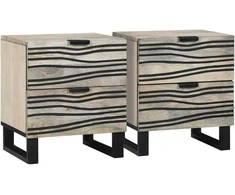 Šalia lovos spintelė 2 pcs Balta 40 x 33 x 46 cm