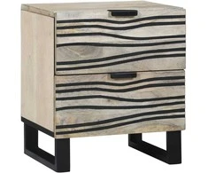 Šalia lovos spintelė 2 pcs Balta 40 x 33 x 46 cm