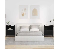 Šalia lovos spintelė su stalčių 2 pcs Juoda 49 x 36 x 61 cm