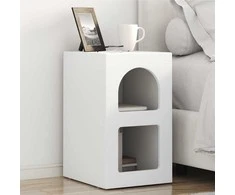 Naktinis staliukas 2 pcs Balta 29,5 x 33,5 x 50 cm