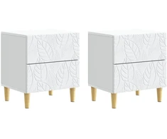 Naktinis staliukas 2 pcs Balta 43 x 34,5 x 48 cm
