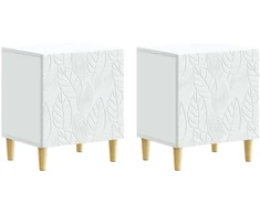 Naktinis staliukas 2 pcs Balta 43 x 34,5 x 50 cm