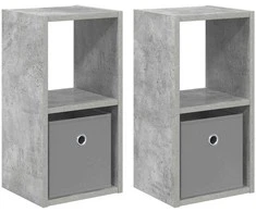 Naktinis staliukas 2 pcs Betono pilka 25,5 x 22 x 49,5 cm