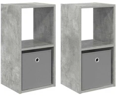 Naktinis staliukas 2 pcs Betono pilka 30,5 x 27 x 59,5 cm
