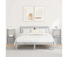 Naktinis staliukas 2 pcs Betono pilka 35 x 32 x 68,5 cm