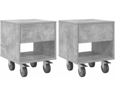 Naktinis staliukas 2 pcs Betono pilka 40,5 x 40 x 48 cm
