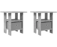 Naktinis staliukas 2 pcs Betono pilka 41 x 40 x 45 cm