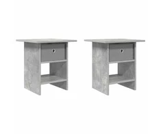 Naktinis staliukas 2 pcs Betono pilka 41 x 40 x 45 cm