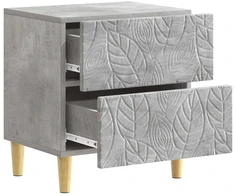 Naktinis staliukas 2 pcs Betono pilka 43 x 34,5 x 48 cm