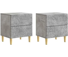 Naktinis staliukas 2 pcs Betono pilka 43 x 34,5 x 48 cm
