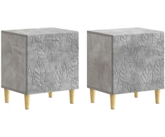Naktinis staliukas 2 pcs Betono pilka 43 x 34,5 x 50 cm