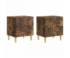 Naktinis staliukas 2 pcs Dūminio ąžuolo 43 x 34,5 x 48 cm