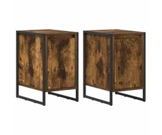 Naktinis staliukas 2 pcs Dūminis ąžuolas 39,5 x 30 x 50 cm