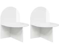 Naktinis staliukas 2 pcs Itin blizgi balta 48 x 49 x 65 cm