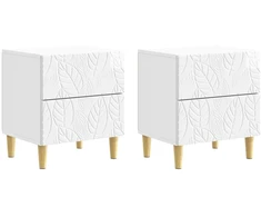 Naktinis staliukas 2 pcs Itin blizgi balta 43 x 34,5 x 48 cm