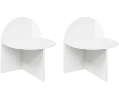 Naktinis staliukas 2 pcs Itin blizgi balta 40 x 35,5 x 45,5 cm