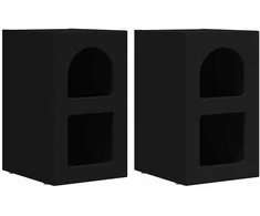 Naktinis staliukas 2 pcs Juoda 29,5 x 33,5 x 50 cm