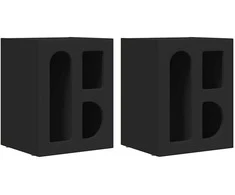 Naktinis staliukas 2 pcs Juoda 40 x 35 x 50 cm Apdirbta mediena